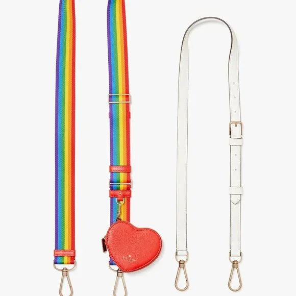 New Kate Spade Rosie Pride Crossbody Pebbled Leather Rainbow White Dove - Picture 2 of 6